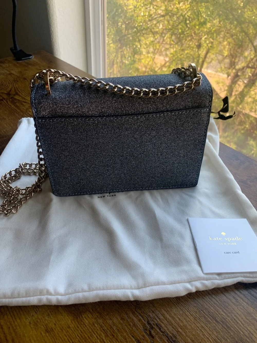 Kate Spade leather silver shoulder bag